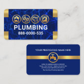 Blauwe Waters Gouden Loodgieterij Hoeken Visitekaartje (Voorkant / Achterkant)