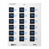 Blauwe waterschildpad etiket (Full Sheet)