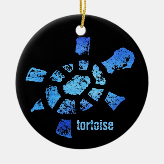 Blauwe waterschildpad keramisch ornament (Voorkant)