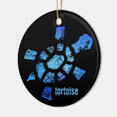 Blauwe waterschildpad keramisch ornament (Links)