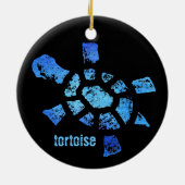 Blauwe waterschildpad keramisch ornament (Achterkant)