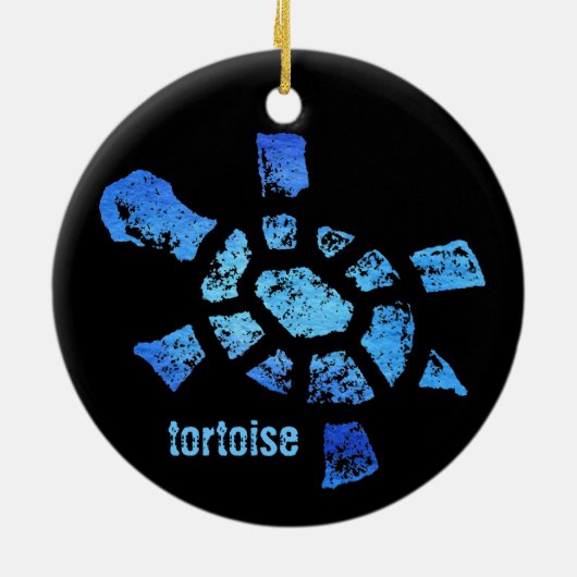Blauwe waterschildpad keramisch ornament (Achterkant)
