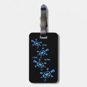 Blauwe waterschildpadden bagagelabel (Achterkant verticaal)