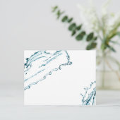 Blauwe waterspatlap briefkaart (Staand voorkant)
