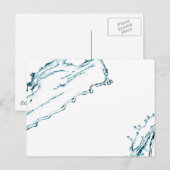 Blauwe waterspatlap briefkaart (Voorkant / Achterkant)