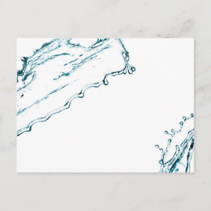 Blauwe waterspatlap briefkaart