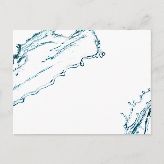 Blauwe waterspatlap briefkaart (Voorkant)