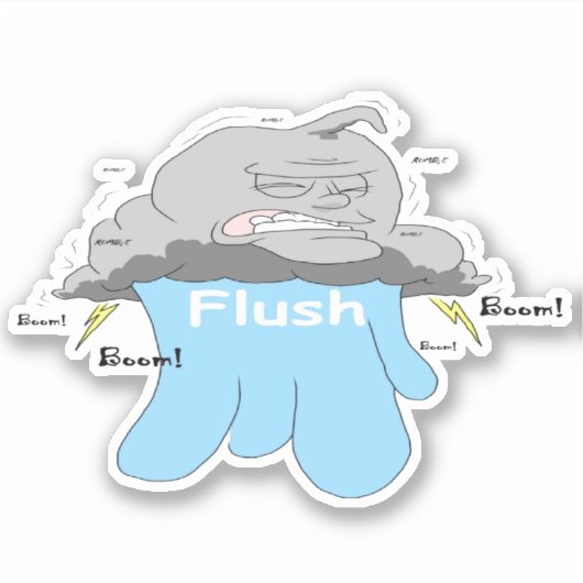 Blauwe watersticker sticker (Voorkant)