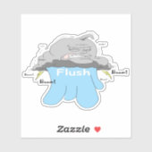 Blauwe watersticker sticker (Vel)