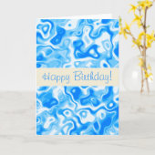 Blauwe watertextuur kaart (Gele Bloem)