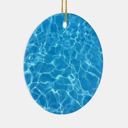 Blauwe watertextuur keramisch ornament (Rechts)