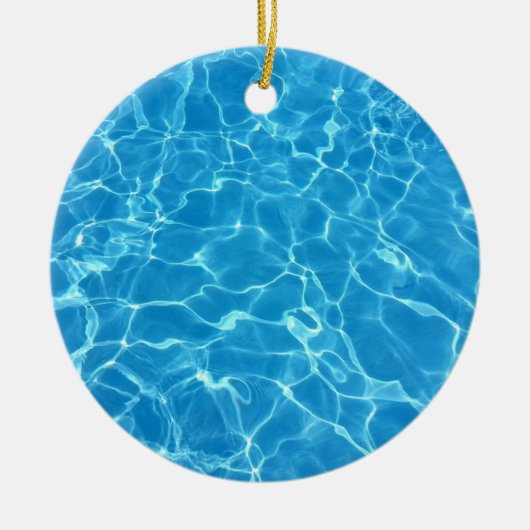 Blauwe watertextuur keramisch ornament (Voorkant)