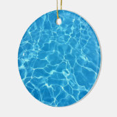 Blauwe watertextuur keramisch ornament (Links)
