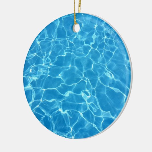 Blauwe watertextuur keramisch ornament (Links)