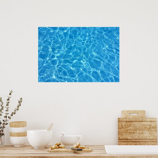 Blauwe watertextuur poster (Keuken)