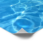 Blauwe watertextuur poster (Hoek)