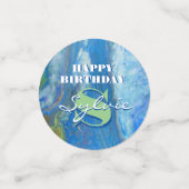 Blauwe waterval Acrylkunst Confetti (Kleine voorkant)