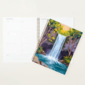 Blauwe Waterval | Bos Landschap Natuur Schilderij Planner (Display)