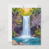 Blauwe Waterval | Bos Landschap Schilderijkaart (Voorkant)