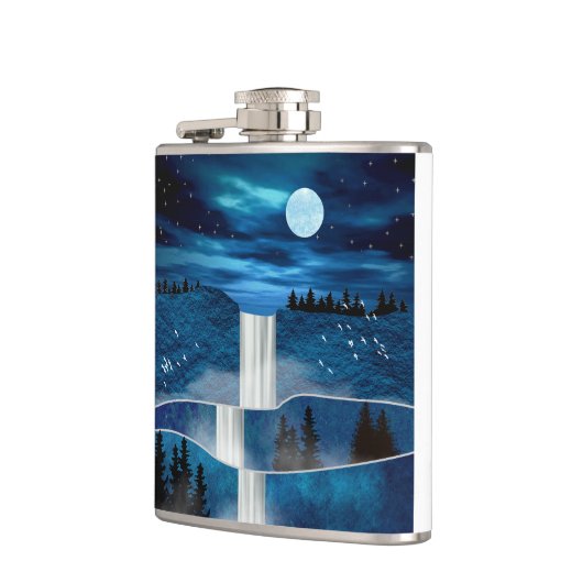 Blauwe waterval heupfles (Links)