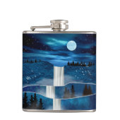 Blauwe waterval heupfles (Voorkant)