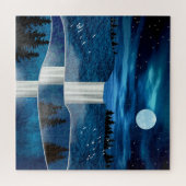 Blauwe waterval legpuzzel (Horizontaal)