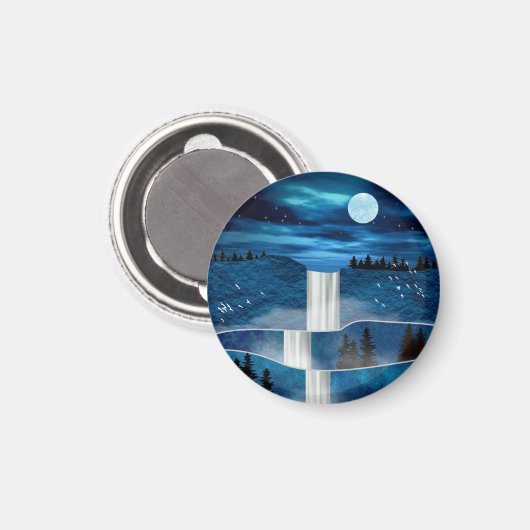 Blauwe waterval magneet (Voorkant / Achterkant)