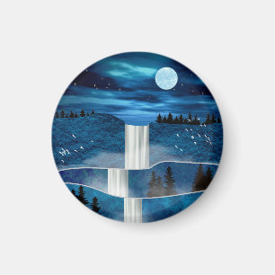 Blauwe waterval magneet