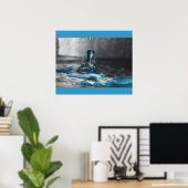 blauwe waterval poster (Thuiskantoor)