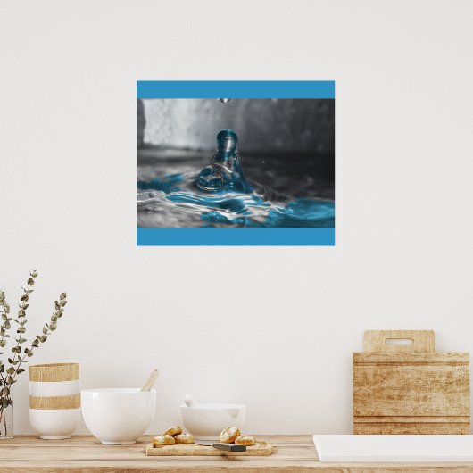 blauwe waterval poster (Keuken)