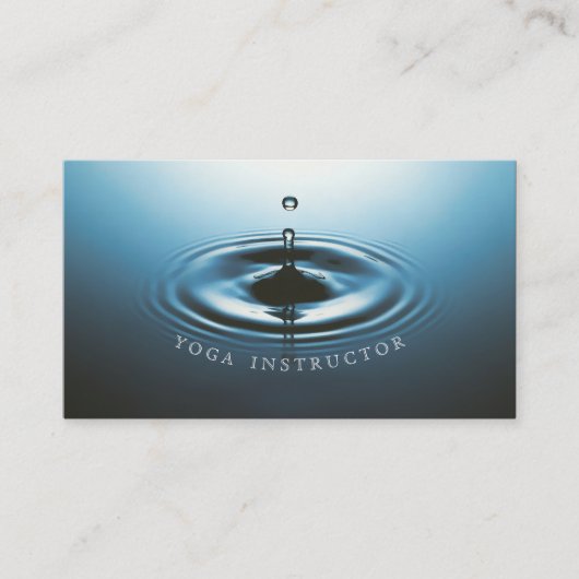 Blauwe waterval rimpel en OM-symbool YOGA-instruct Visitekaartje (Voorkant)