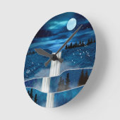 Blauwe waterval ronde klok (Hoek)