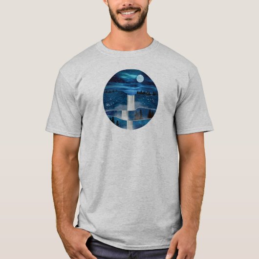 Blauwe waterval t-shirt (Voorkant)