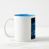 Blauwe waterval tweekleurige koffiemok (Links)