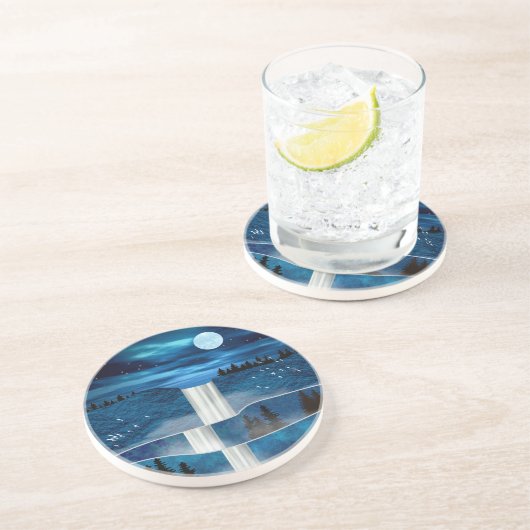 Blauwe waterval zandsteen onderzetter (Zijkant)