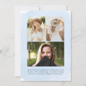 Blauwe Waterverf 4 Foto Afstuderen Aankondiging (Achterkant)