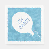 Blauwe Waterverf aangepaste tekst Baby shower Oh B Servet (Voorkant)