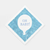 Blauwe Waterverf aangepaste tekst Baby shower Oh B Servet (Hoek)