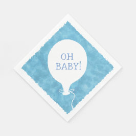 Blauwe Waterverf aangepaste tekst Baby shower Oh B Servet