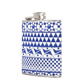 Blauwe Waterverf Abstract Aztec Tribal Print Patro Heupfles (Links)