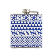 Blauwe Waterverf Abstract Aztec Tribal Print Patro Heupfles (Achterkant)