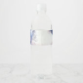 Blauwe waterverf abstract baby shower waterfles etiket (Achterkant)