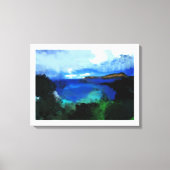 Blauwe Waterverf Abstract landschap Canvas Afdruk (Voorkant)