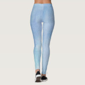 Blauwe Waterverf Abstract Leggings (Achterkant)