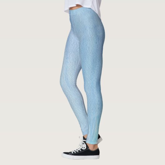 Blauwe Waterverf Abstract Leggings (Links)