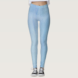 Blauwe Waterverf Abstract Leggings