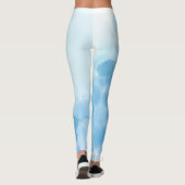 Blauwe Waterverf Abstract Leggings (Achterkant)