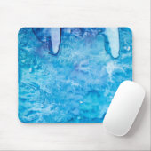 blauwe waterverf abstract muismat (Met muis)