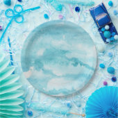 Blauwe Waterverf Abstract-partijpapier Bord (Feest)