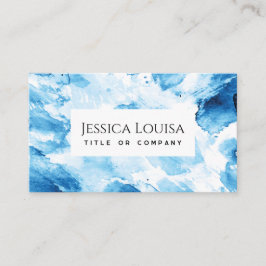 Blauwe Waterverf Abstract Visitekaartje